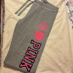 Pink Peace Love Pink Jogger Sweatpants
